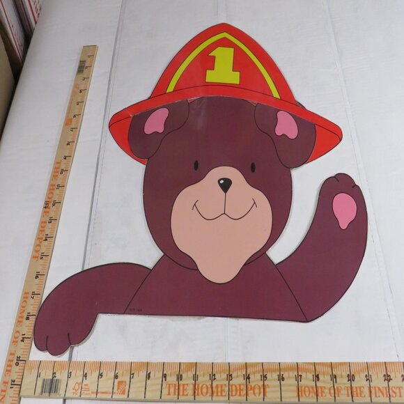 Teddy Bear Giant Door Corner Poster LAMINATED (3) Bears + Community Helper Hats - Picture 9 of 11